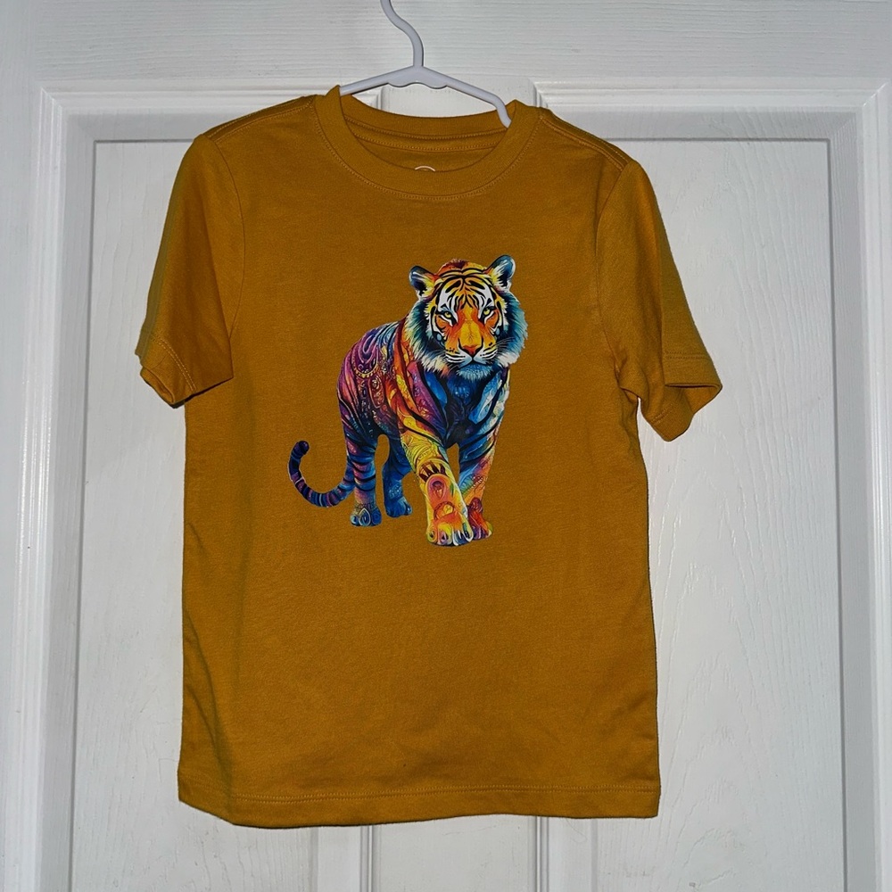 NEW Handcrafted Tiger Shirt Size XS (4-5) Unisex Kids